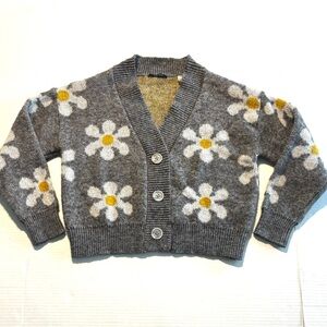 Tahari Daisy Cardigan Sweater Cropped Thick Knit Romantic Preppy Women’s Size S